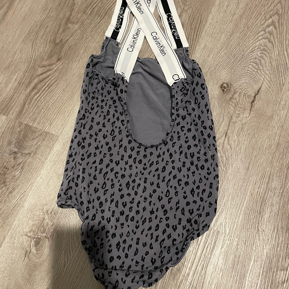 Calvin Klein one piece top in animal print